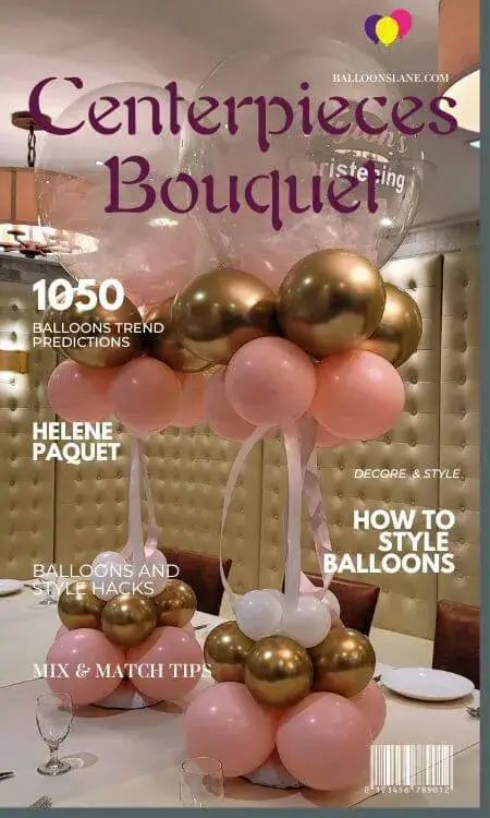 The cover of a magazine displaying a beautifully arranged bouquet centerpiece, highlighting an array of colorful blooms.
