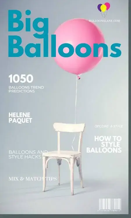 Big Balloons magazine cover showcasing vibrant balloons floating in a clear sky.